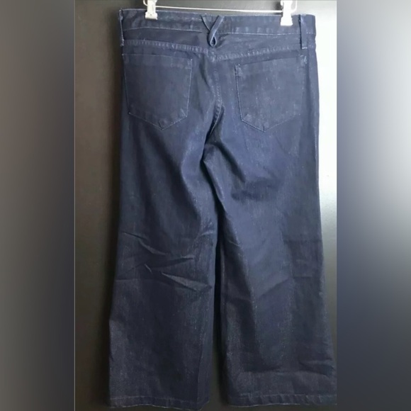 GOLDSIGN Orchid Wide Leg Jeans Designer Denim Dark Blue Wash Silver Flecks Flare - Picture 6 of 9